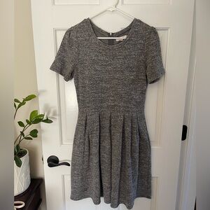 Madewell Gray Fit and Flare Knit Dress